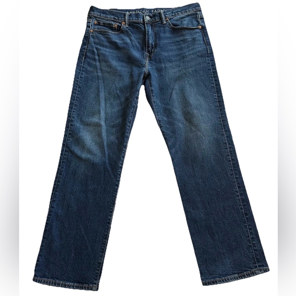 American Eagle Relaxed Distressed Straight Leg Men’s Jeans 32x30-Whiskered Faded - Picture 1 of 10